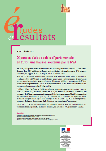 Depenses aides sociales departementales 2013